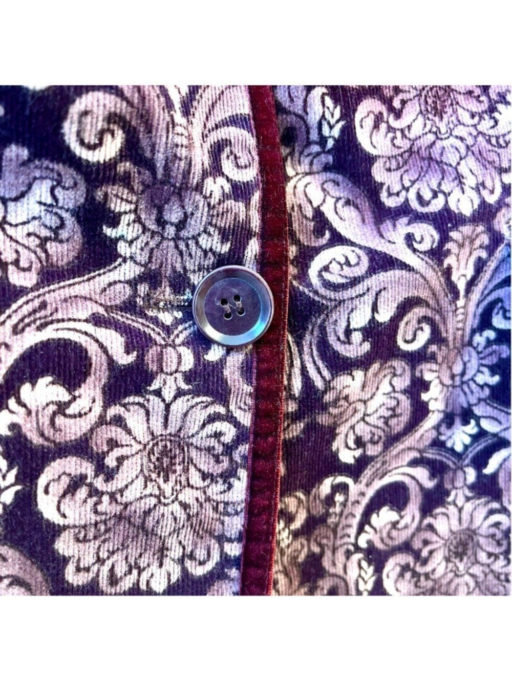 Olsen Europe Plum Purple Velvet Floral Baroque Blazer Jacket Vintage Y2K Size 12 - Picture 10 of 14